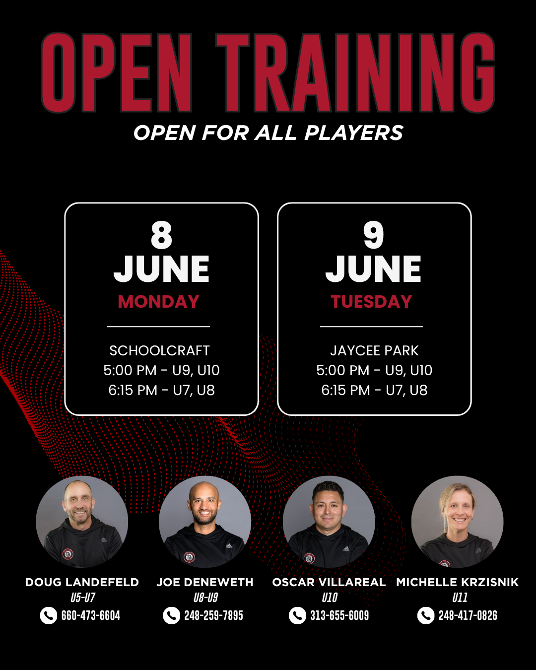 U7 / U8 / U9 / U10 Open Training